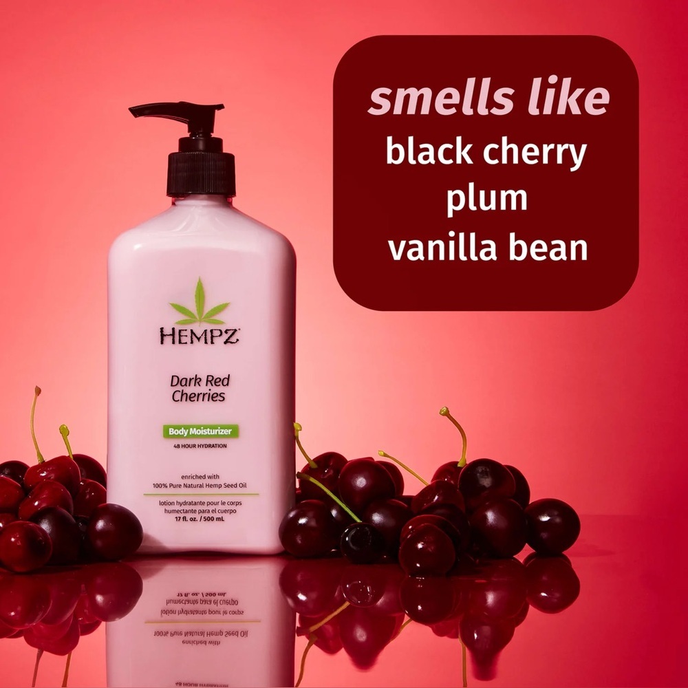 Hempz Dark Red Cherries Body Moisturizer NWT
